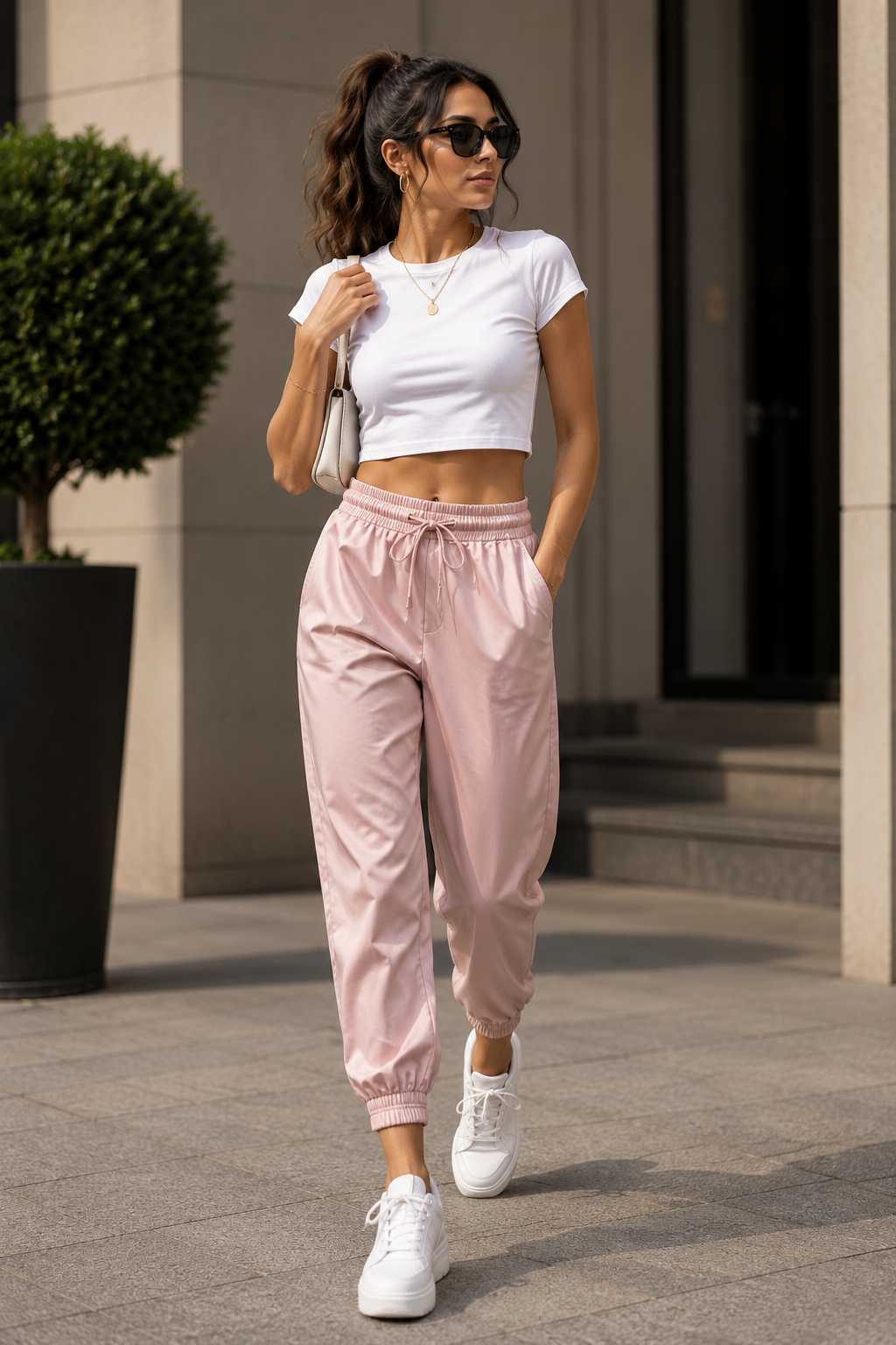 Women's Premium Satin Silk Jogger Trousers | High-Waist Casual Comfort Pants