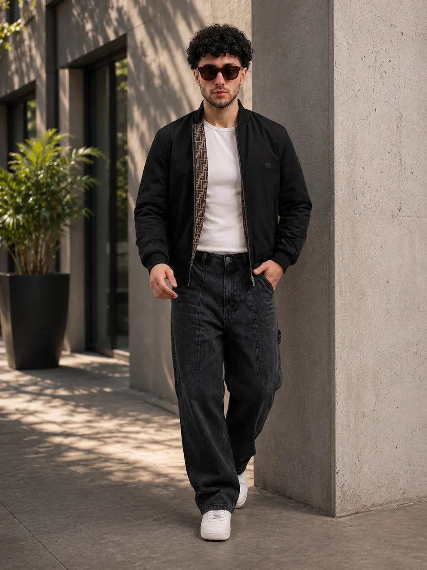 (CJ-32) Urban Luxury Men’s Printed Lining Bomber Jacket