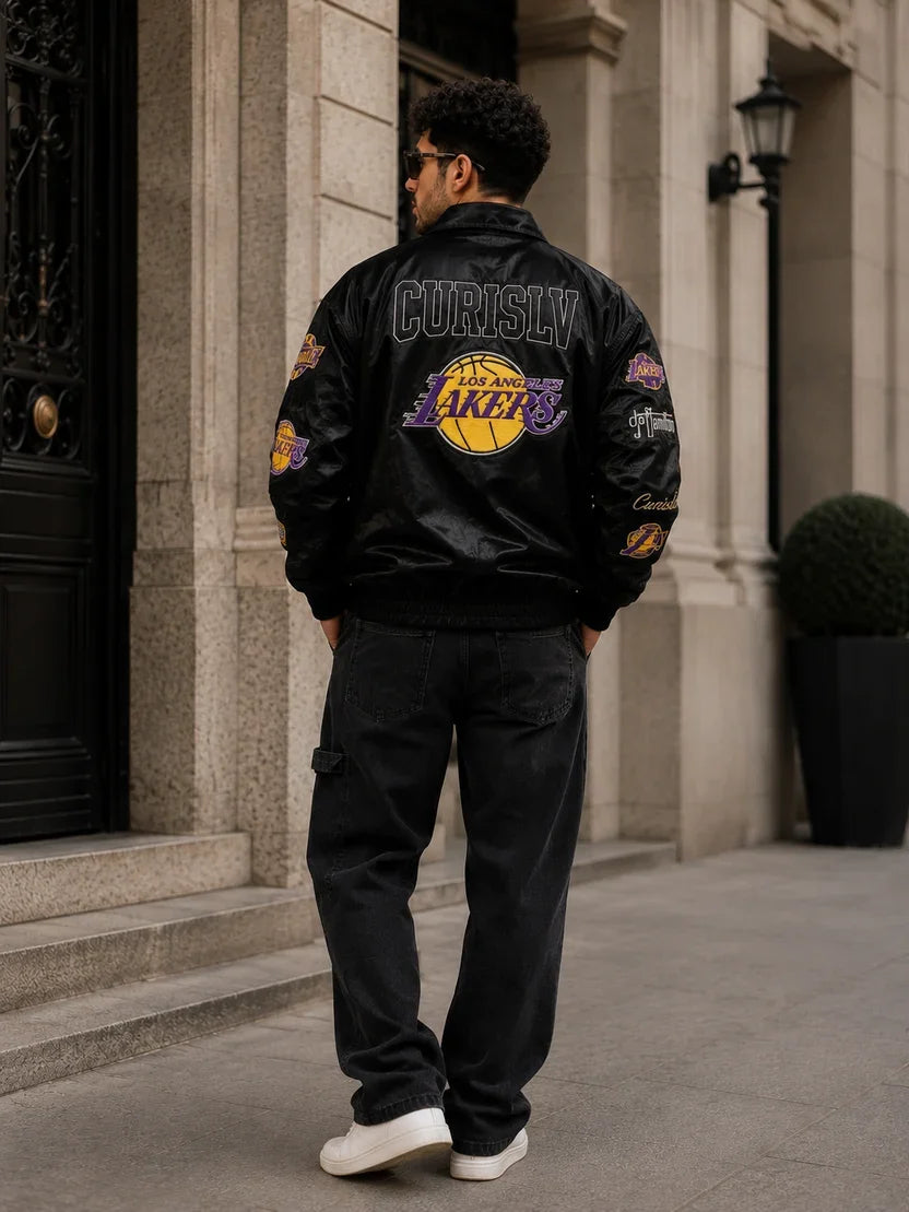 (CJ-23) Los Angeles Lakers Premium Embroidered Bomber Jacket