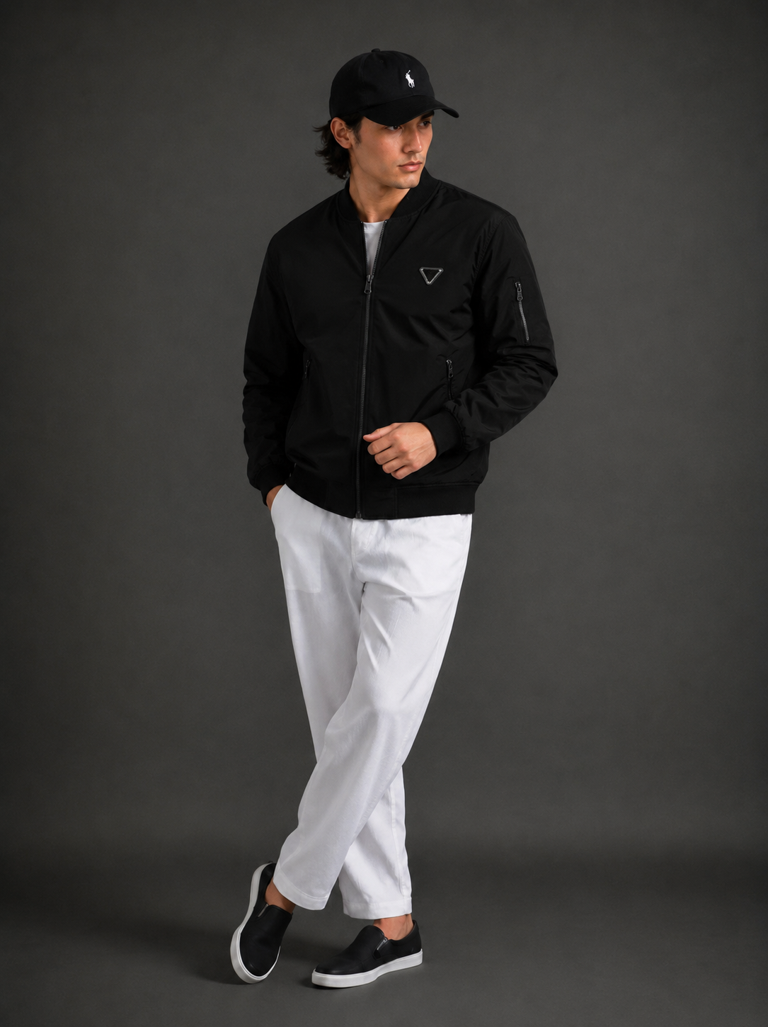 (CJ-4) Premium Navy Blue Bomber Jacket | Lightweight Zip-Up Casual Jacket