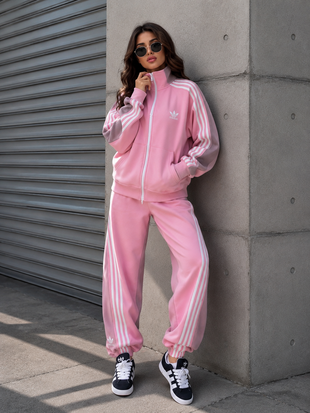 Women's Premium Fleece Tracksuit Set – Zip-Up Jacket & Jogger Co-Ord Set (D-1)