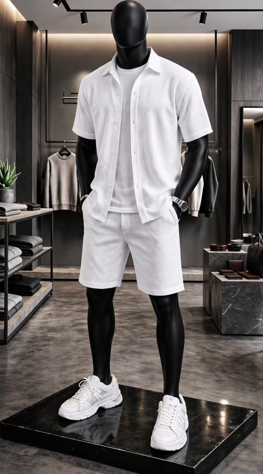 LI-88 MEN’S ÉLITE GRID TEXTURE SET – MODERN SUMMER CO-ORD