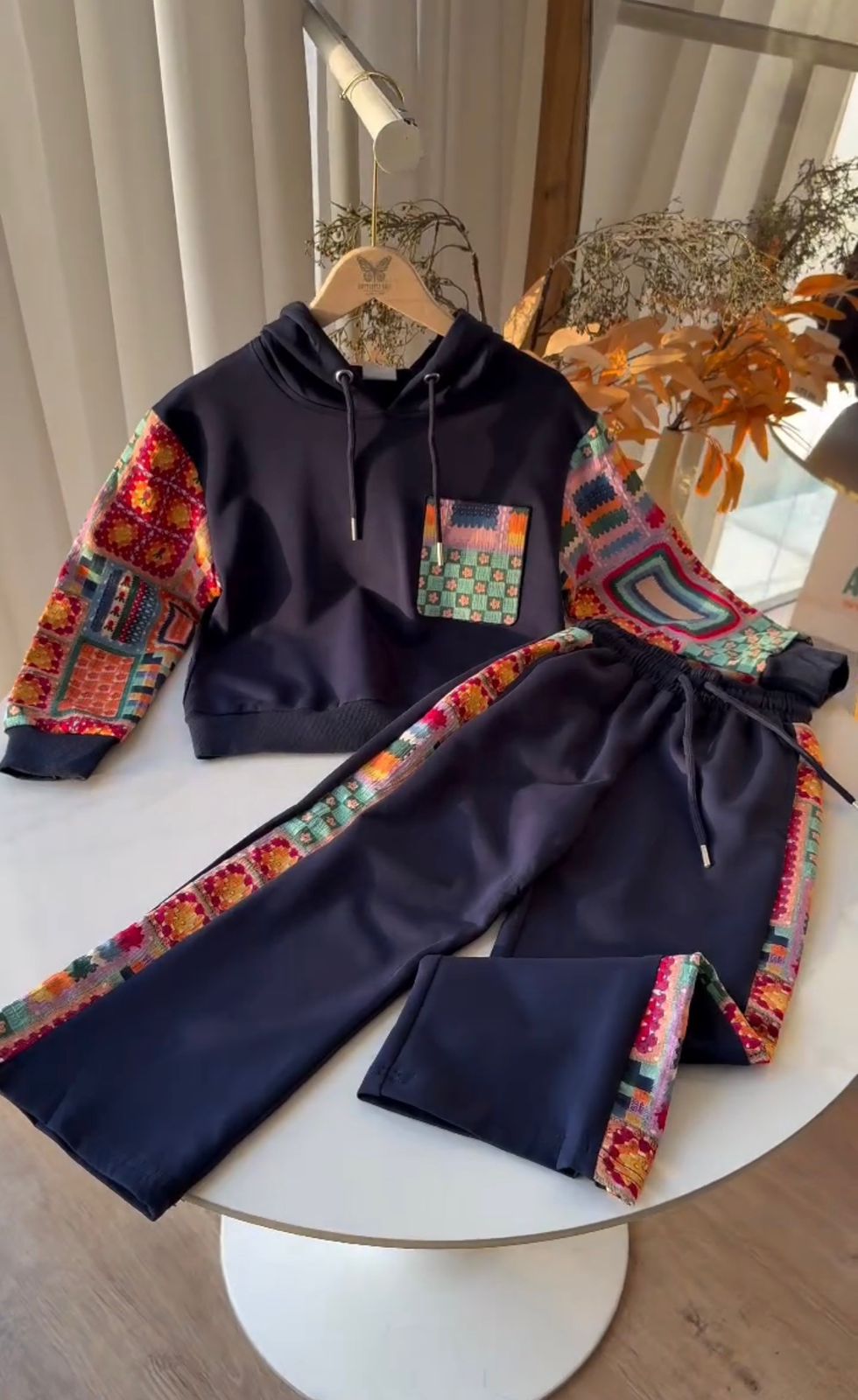 CH-597 Ethnic Print Fleece Co-ord Set For Women’s -