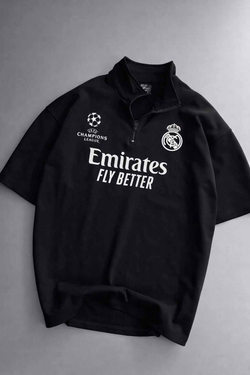 LI-86 MENS ATHLEISURE FOOTBALL INSPIRED SET – SLIM FIT HALF ZIP & SHORTS