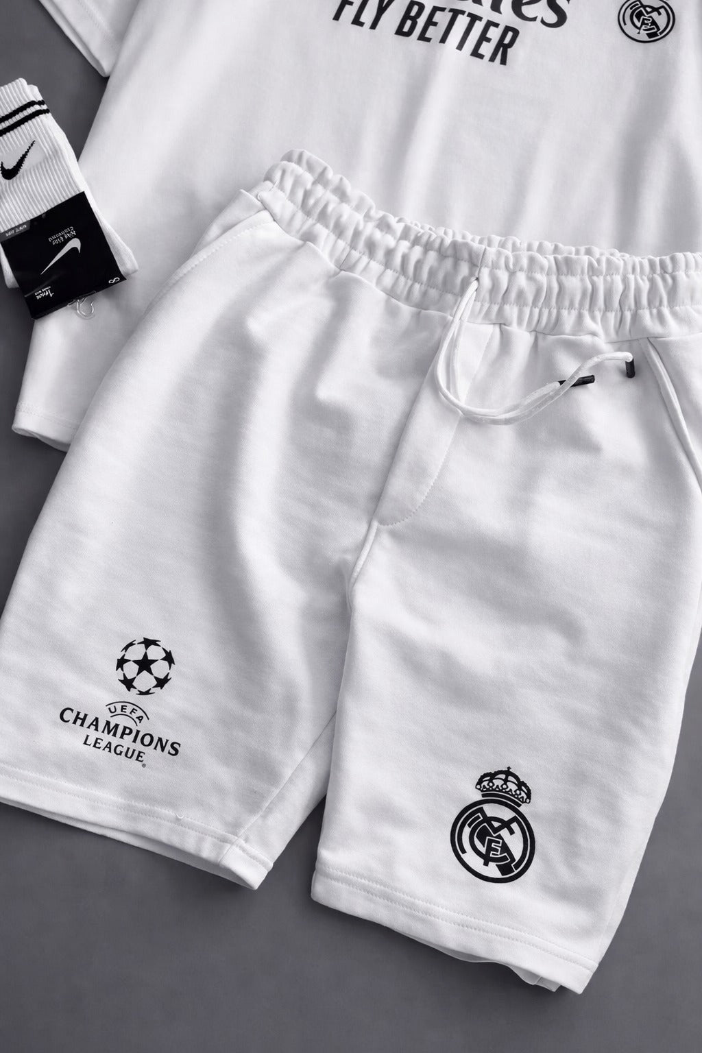 LI-86 MENS ATHLEISURE FOOTBALL INSPIRED SET – SLIM FIT HALF ZIP & SHORTS