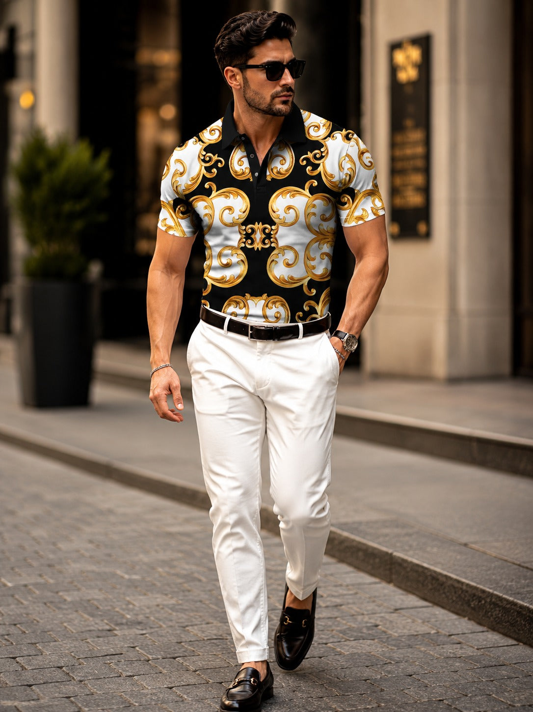 Luxury 3D Animal Print Men's Polo Shirt | Premium Casual Fashion Tee - (D-4)