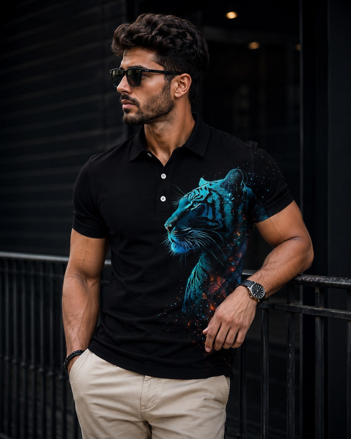 Luxury 3D Animal Print Men's Polo Shirt | Premium Casual Fashion Tee - (D-4)