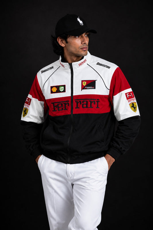 (CJ-10) Premium Ferrari Motorsport Racing Jacket