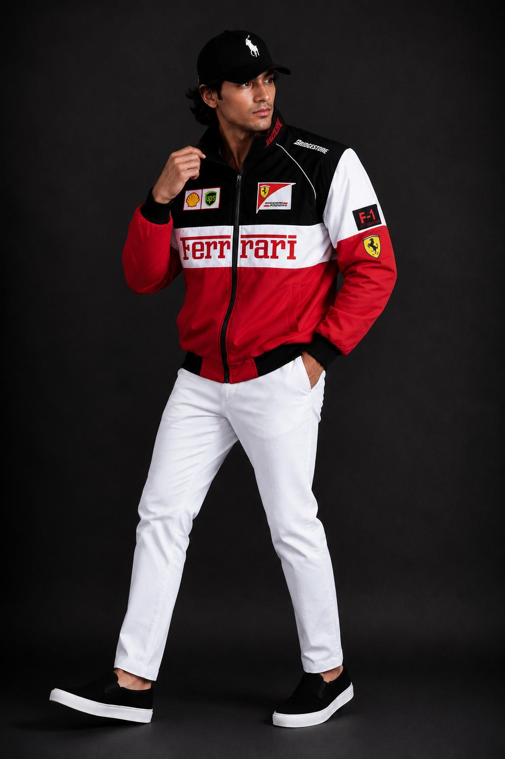 (CJ-10) Premium Ferrari Motorsport Racing Jacket