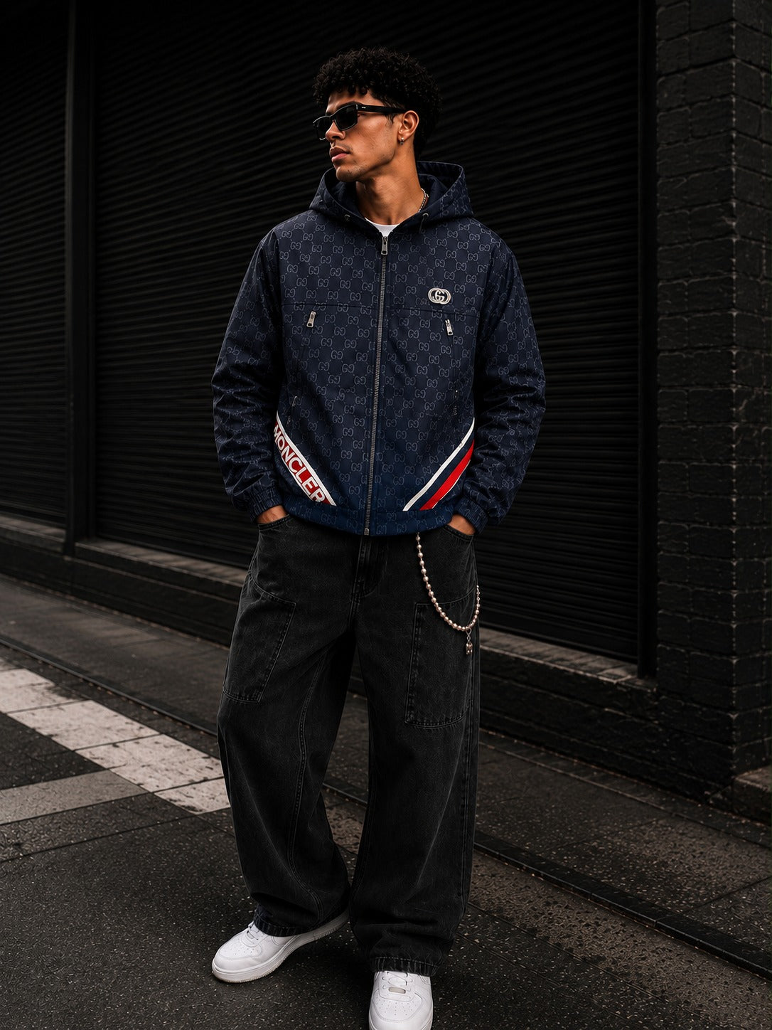 (CJ-13) Premium Monogram Hooded Jacket –