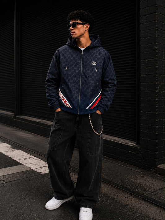 (CJ-13) Premium Monogram Hooded Jacket –