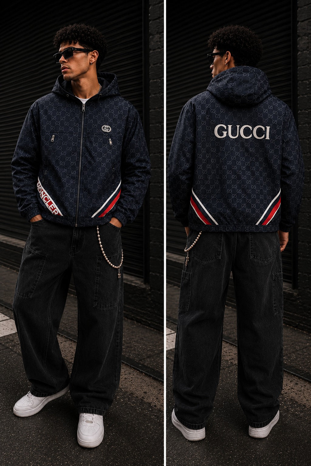 (CJ-13) Premium Monogram Hooded Jacket –