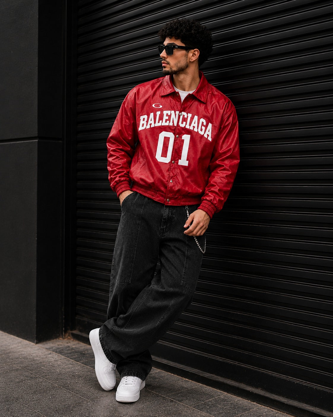 (CJ-16)  Varsity Racing Leather Jacket