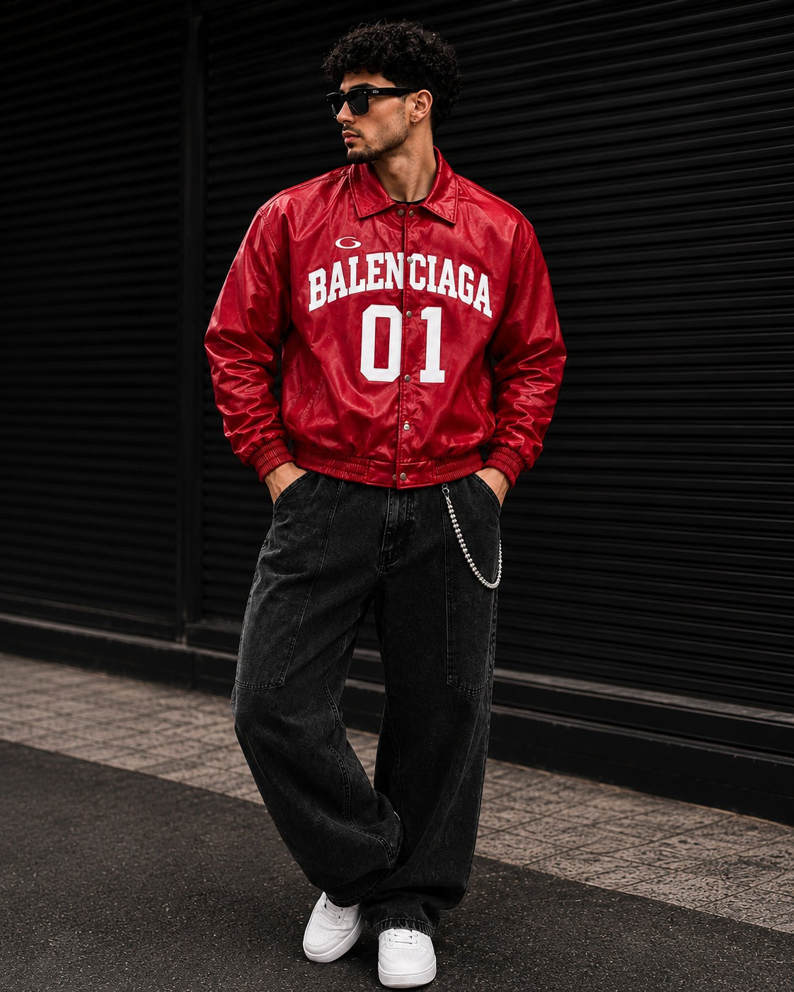 (CJ-16)  Varsity Racing Leather Jacket