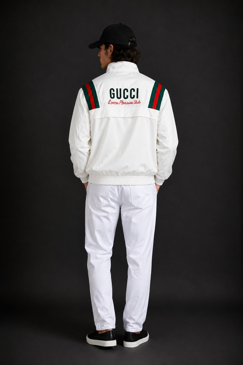 (CJ-5) Luxury Monogram Zip-Up Hooded Jacket – Premium Streetwear Windbreaker for Men | Gucci Edition