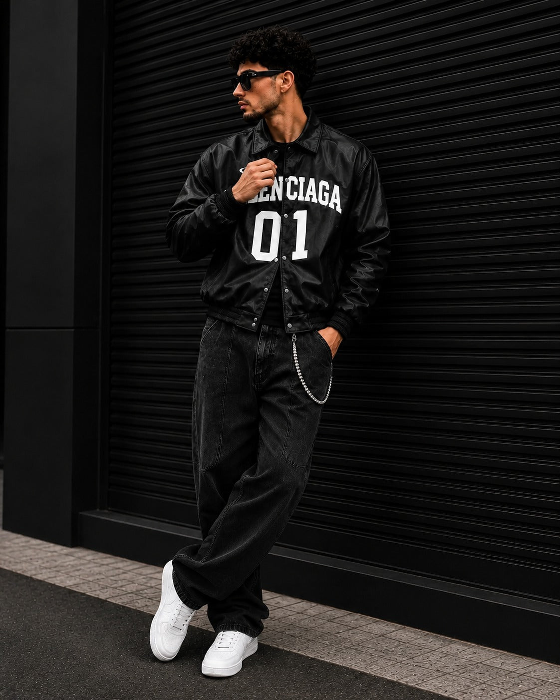 (CJ-16)  Varsity Racing Leather Jacket