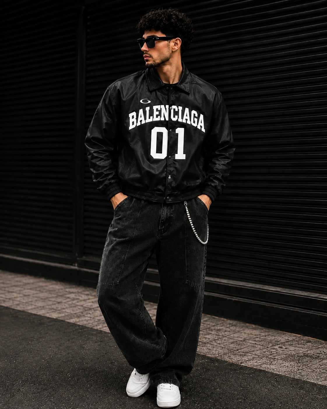 (CJ-16)  Varsity Racing Leather Jacket
